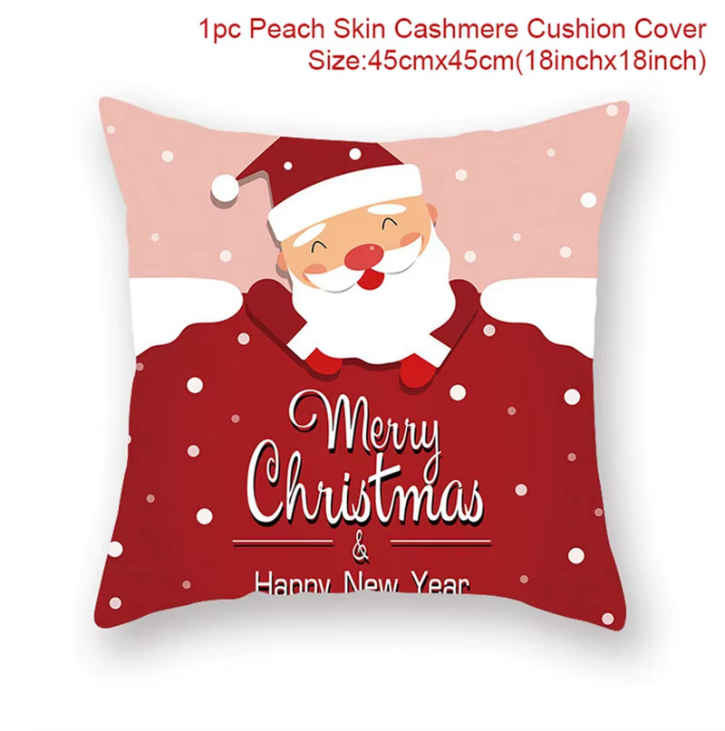 Merry Christmas Cushion Cover Christmas Decorations for Home 2022 Cristmas Ornament Pillow Case Xmas Navidad Gifts New Year 2023