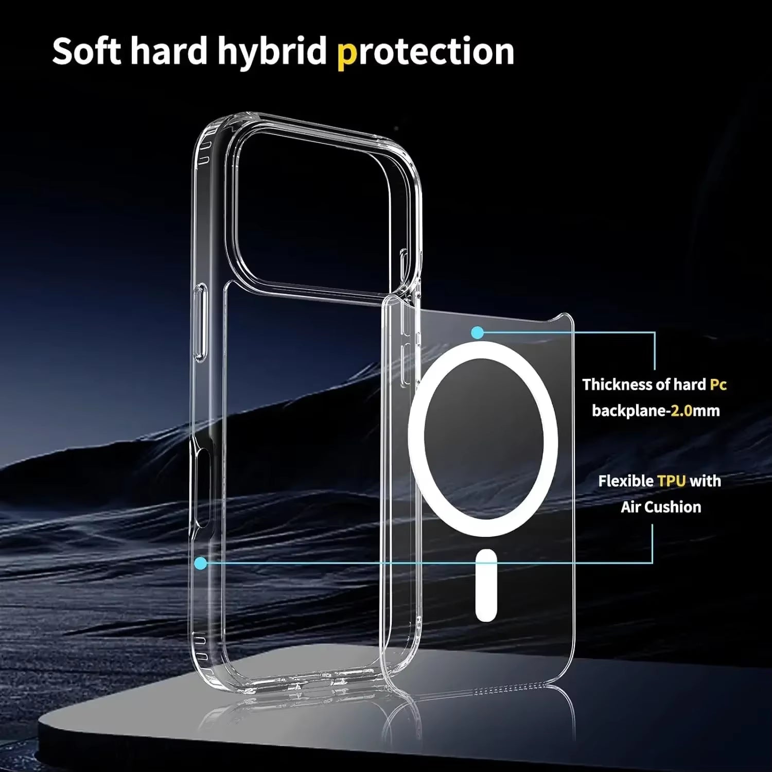 Strong Magnetic Case for Iphone 17 Pro Max/17Pro/17Air Transparent Phone Cover for Iphone 17 Suit for Magsafe Charging Shell