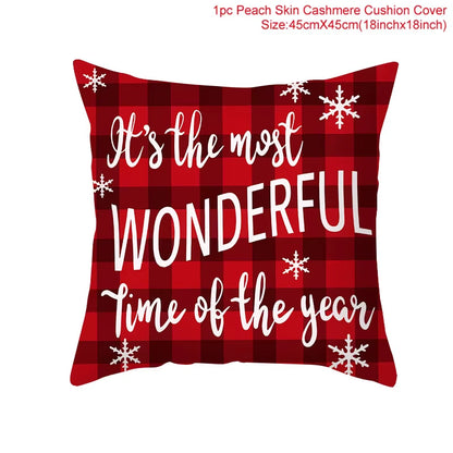 Merry Christmas Cushion Cover Christmas Decorations for Home 2022 Cristmas Ornament Pillow Case Xmas Navidad Gifts New Year 2023