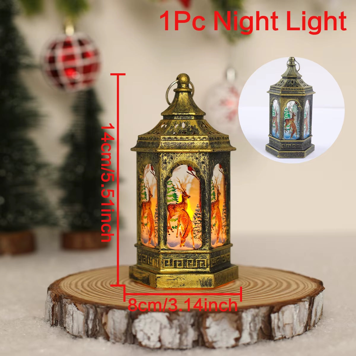 Merry Christmas Lantern Light Ornament Christmas Decorations for Home 2024 Navidad Cristmas Table Decor Xmas Gifts New Year 2025