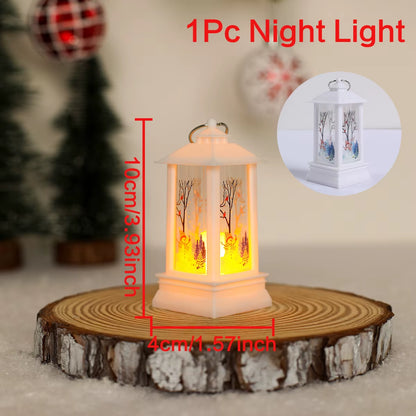 Merry Christmas Lantern Light Ornament Christmas Decorations for Home 2024 Navidad Cristmas Table Decor Xmas Gifts New Year 2025