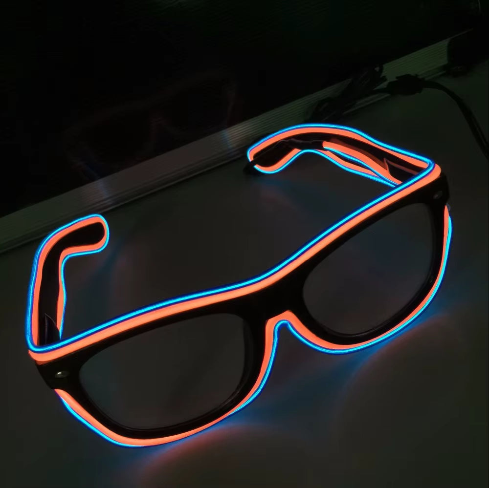 LED Glow Glasses Fashion Neon Light up Glow Rave Costume Party Bright Sunglasses Easter Party Supplies