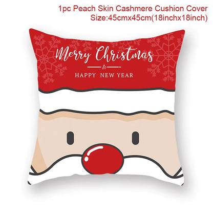 Merry Christmas Cushion Cover Christmas Decorations for Home 2022 Cristmas Ornament Pillow Case Xmas Navidad Gifts New Year 2023