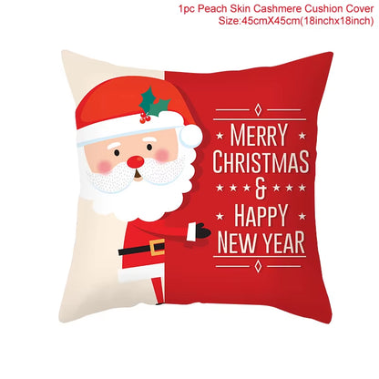 Merry Christmas Cushion Cover Christmas Decorations for Home 2022 Cristmas Ornament Pillow Case Xmas Navidad Gifts New Year 2023