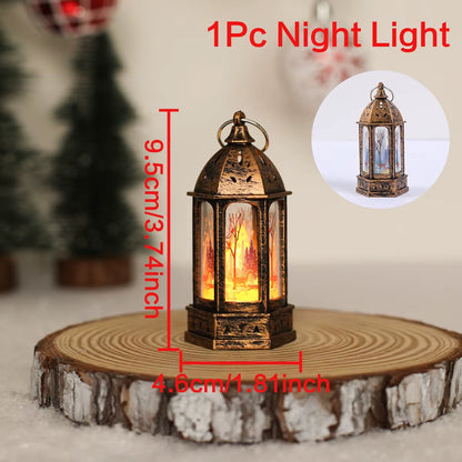 Merry Christmas Lantern Light Ornament Christmas Decorations for Home 2024 Navidad Cristmas Table Decor Xmas Gifts New Year 2025