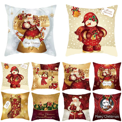 Merry Christmas Cushion Cover Christmas Decorations for Home 2022 Cristmas Ornament Pillow Case Xmas Navidad Gifts New Year 2023
