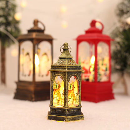 Merry Christmas Lantern Light Ornament Christmas Decorations for Home 2024 Navidad Cristmas Table Decor Xmas Gifts New Year 2025