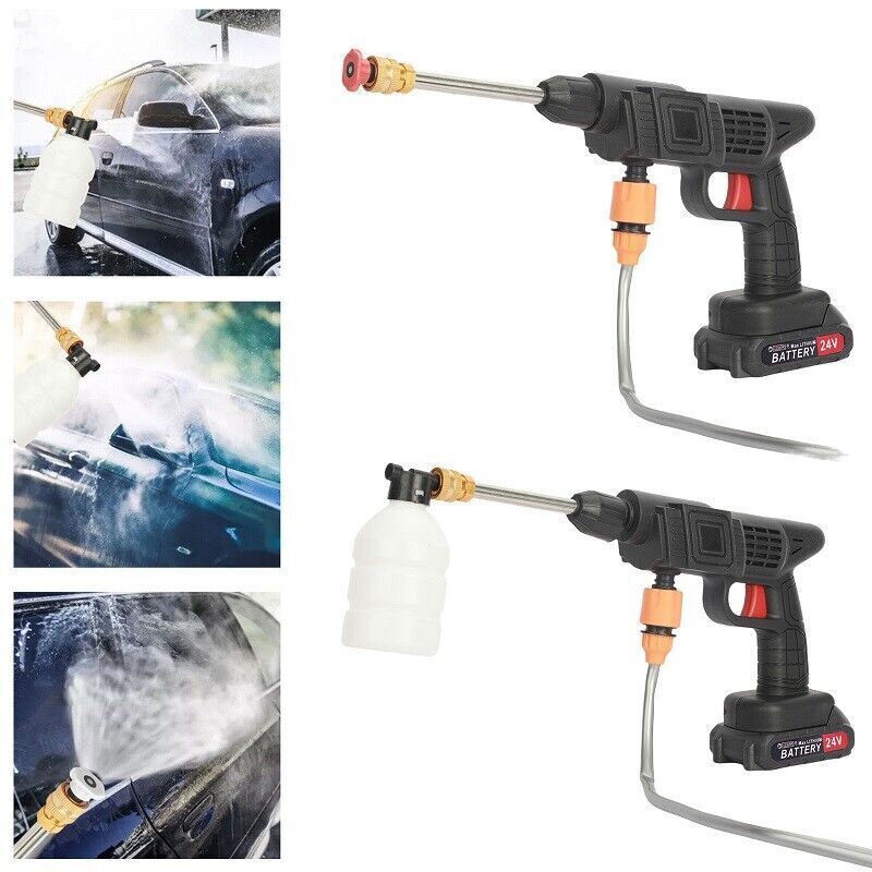 2 Battery Portable Cordless Car High Pressure Washer Jet Water Wash Cleaner Gun