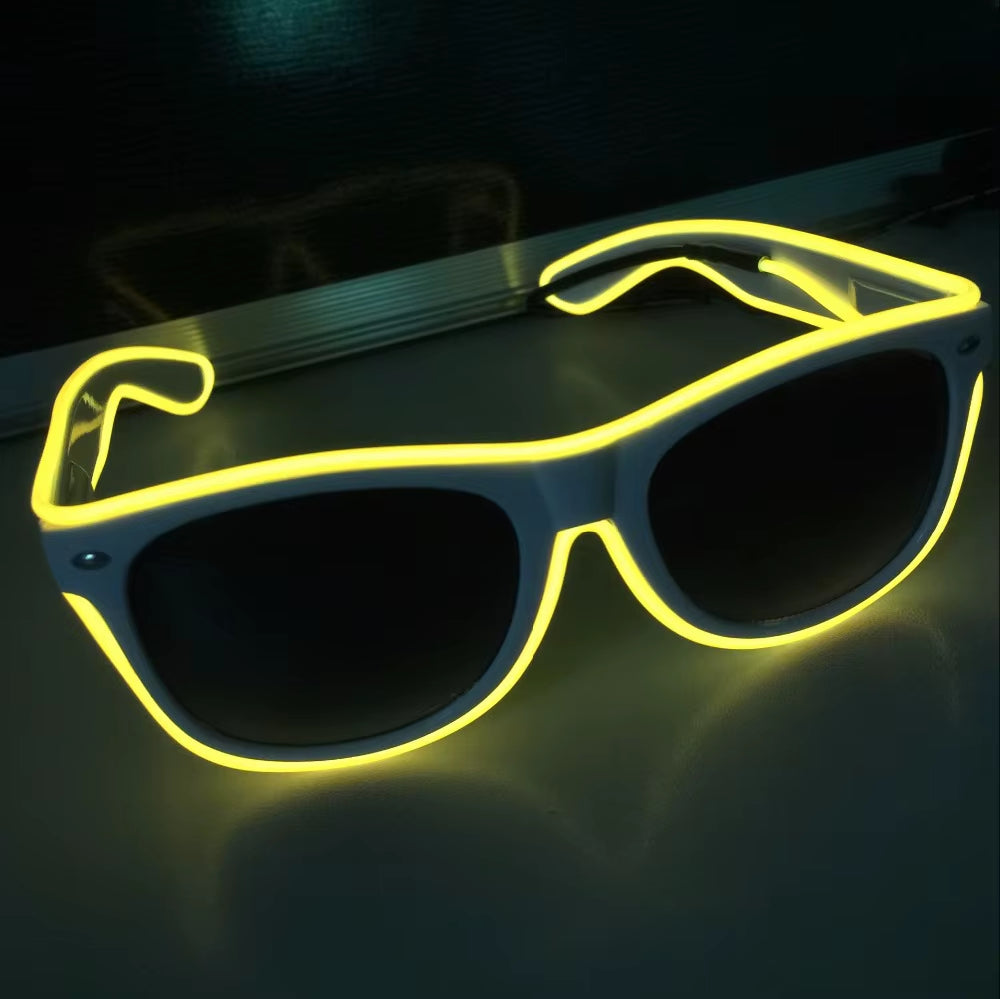LED Glow Glasses Fashion Neon Light up Glow Rave Costume Party Bright Sunglasses Easter Party Supplies