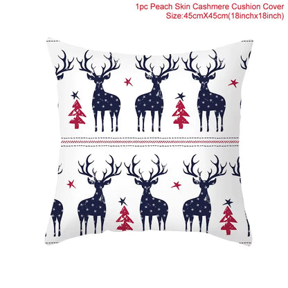 Merry Christmas Cushion Cover Christmas Decorations for Home 2022 Cristmas Ornament Pillow Case Xmas Navidad Gifts New Year 2023