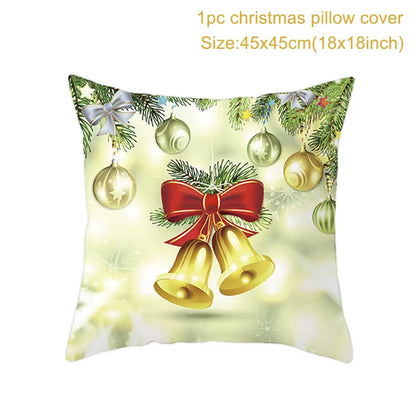 Merry Christmas Cushion Cover Christmas Decorations for Home 2022 Cristmas Ornament Pillow Case Xmas Navidad Gifts New Year 2023