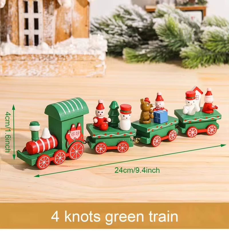 Christmas Train Merry Christmas Decorations for Home 2024 Cristmas Wooden Ornament Xmas Navidad Noel Gifts New Year 2025