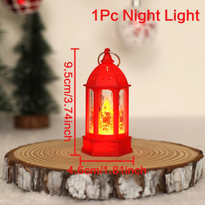 Merry Christmas Lantern Light Ornament Christmas Decorations for Home 2024 Navidad Cristmas Table Decor Xmas Gifts New Year 2025