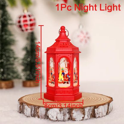 Merry Christmas Lantern Light Ornament Christmas Decorations for Home 2024 Navidad Cristmas Table Decor Xmas Gifts New Year 2025