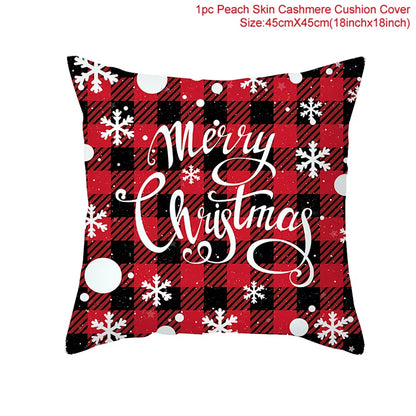 Merry Christmas Cushion Cover Christmas Decorations for Home 2022 Cristmas Ornament Pillow Case Xmas Navidad Gifts New Year 2023