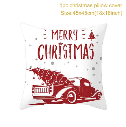 Merry Christmas Cushion Cover Christmas Decorations for Home 2022 Cristmas Ornament Pillow Case Xmas Navidad Gifts New Year 2023