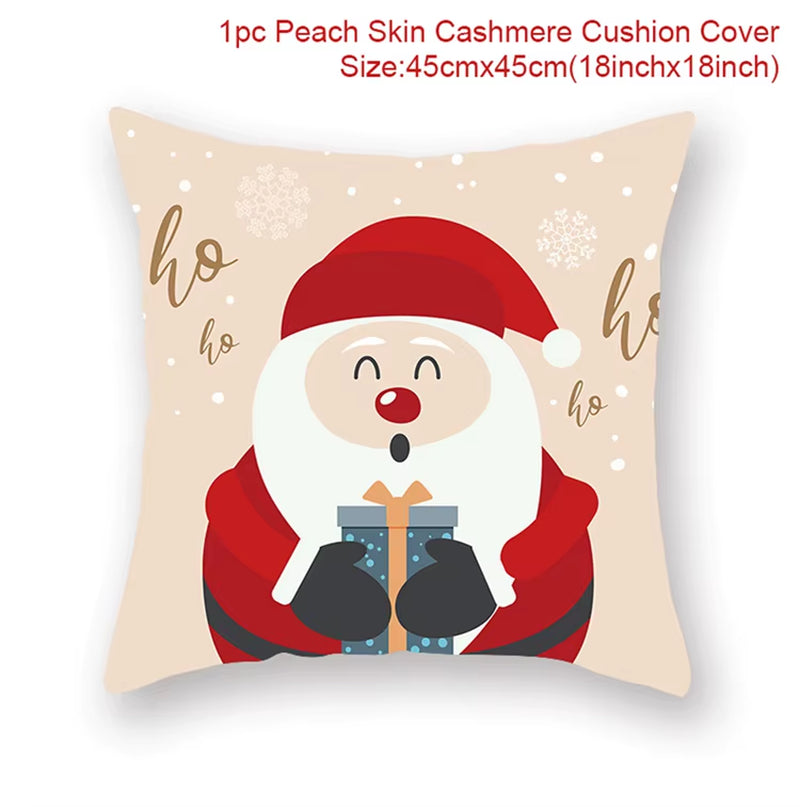 Merry Christmas Cushion Cover Christmas Decorations for Home 2022 Cristmas Ornament Pillow Case Xmas Navidad Gifts New Year 2023