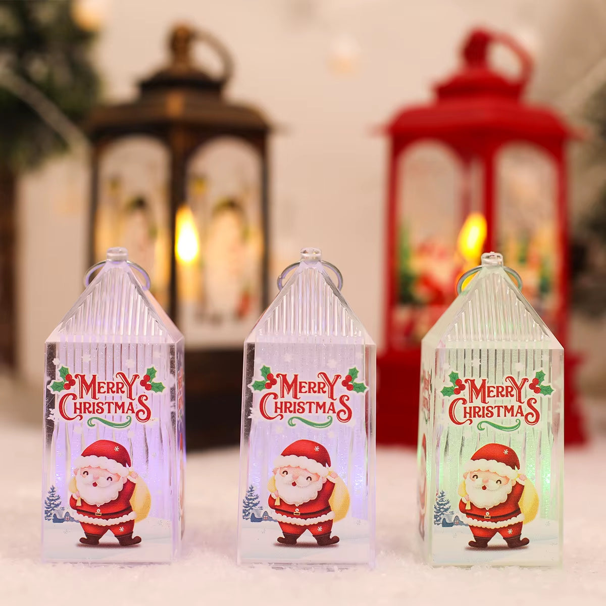 Merry Christmas Lantern Light Ornament Christmas Decorations for Home 2024 Navidad Cristmas Table Decor Xmas Gifts New Year 2025
