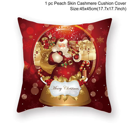 Merry Christmas Cushion Cover Christmas Decorations for Home 2022 Cristmas Ornament Pillow Case Xmas Navidad Gifts New Year 2023