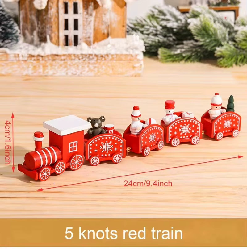 Christmas Train Merry Christmas Decorations for Home 2024 Cristmas Wooden Ornament Xmas Navidad Noel Gifts New Year 2025