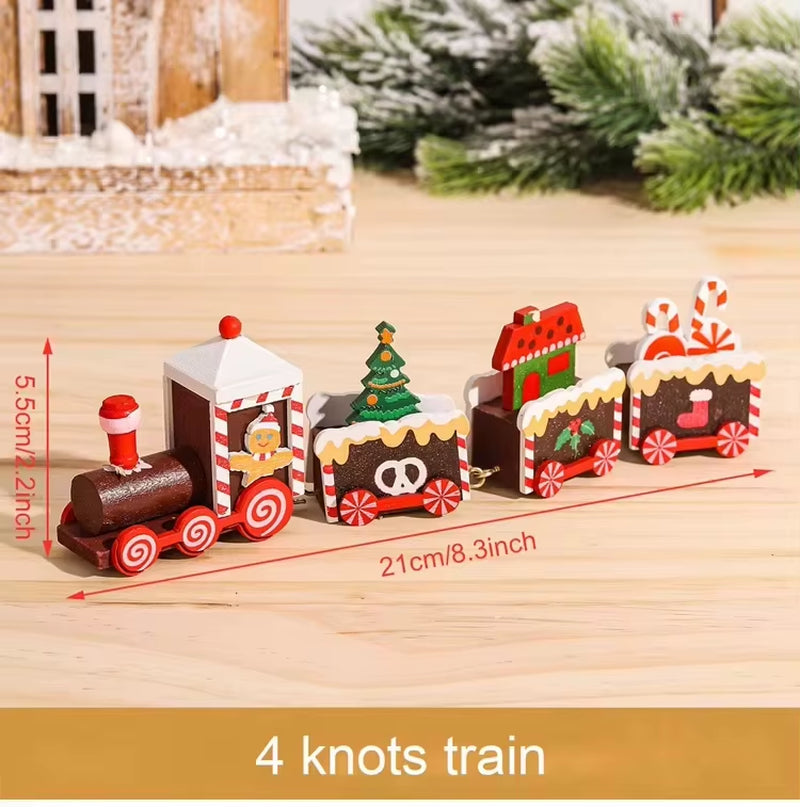 Christmas Train Merry Christmas Decorations for Home 2024 Cristmas Wooden Ornament Xmas Navidad Noel Gifts New Year 2025