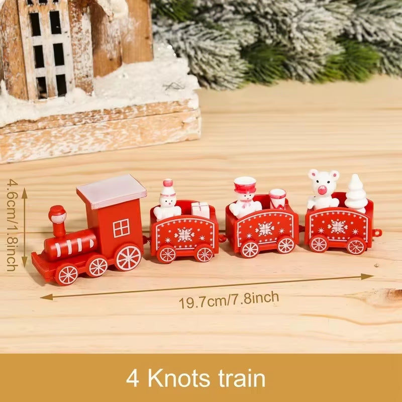 Christmas Train Merry Christmas Decorations for Home 2024 Cristmas Wooden Ornament Xmas Navidad Noel Gifts New Year 2025