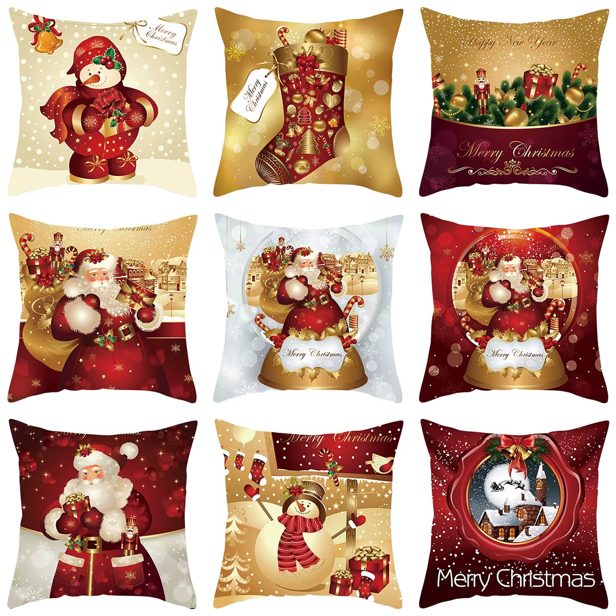 Merry Christmas Cushion Cover Christmas Decorations for Home 2022 Cristmas Ornament Pillow Case Xmas Navidad Gifts New Year 2023