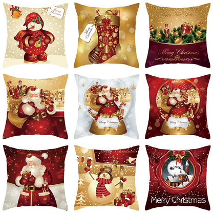 Merry Christmas Cushion Cover Christmas Decorations for Home 2022 Cristmas Ornament Pillow Case Xmas Navidad Gifts New Year 2023