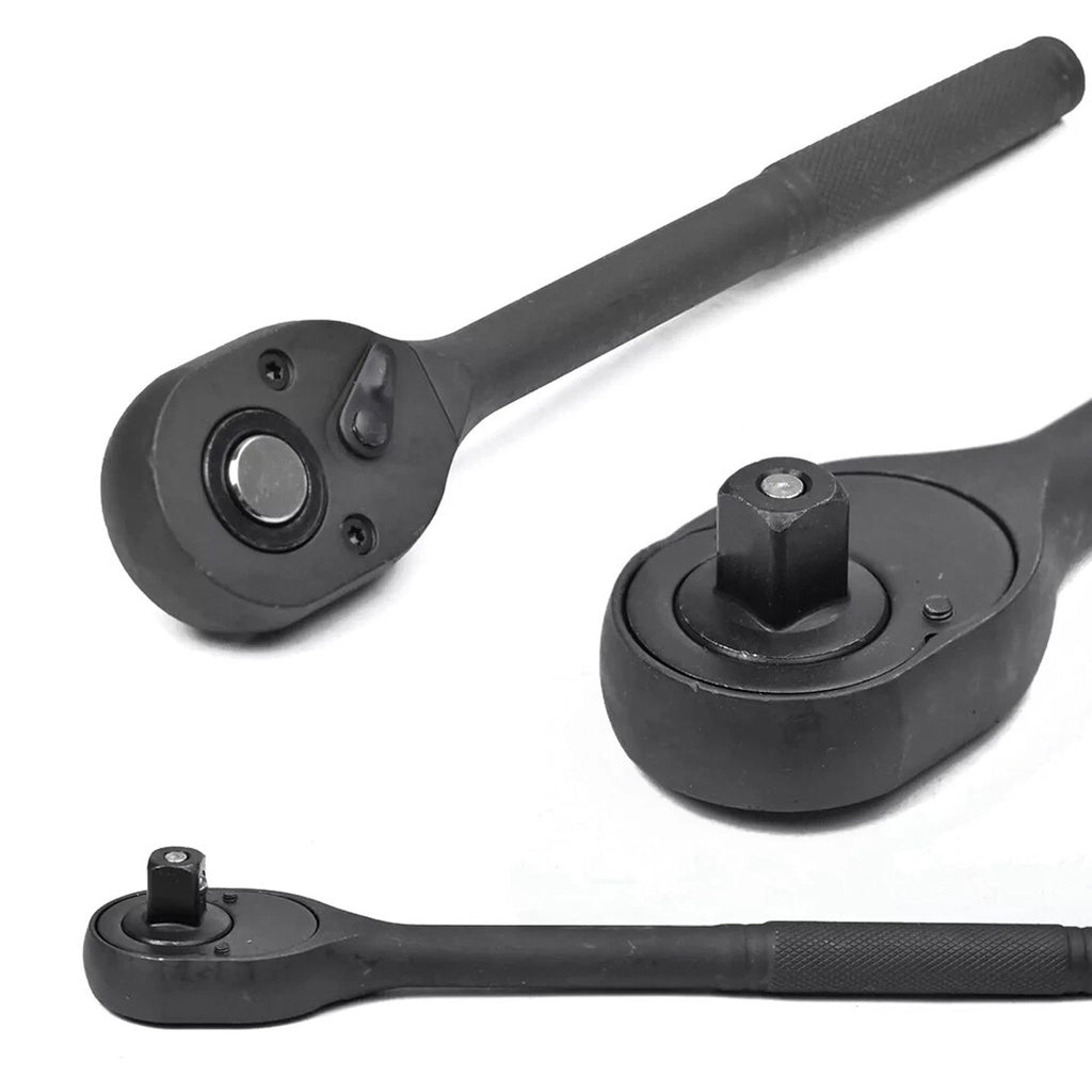 Heavy Duty 1&2 Ratchet Wrench Socket Set 8-32mm Metric Extension Bar Metal Case