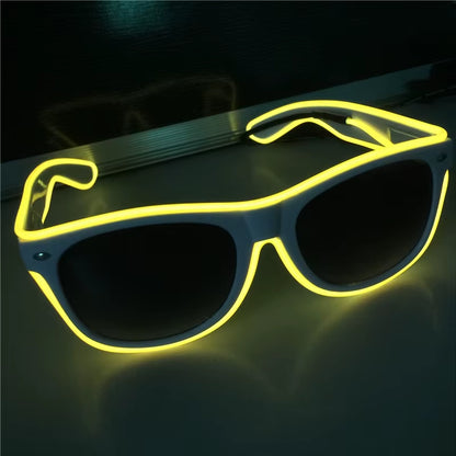 LED Glow Glasses Fashion Neon Light up Glow Rave Costume Party Bright Sunglasses Easter Party Supplies