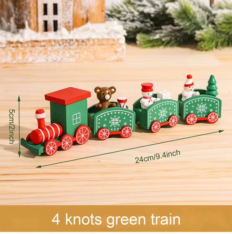 Christmas Train Merry Christmas Decorations for Home 2024 Cristmas Wooden Ornament Xmas Navidad Noel Gifts New Year 2025