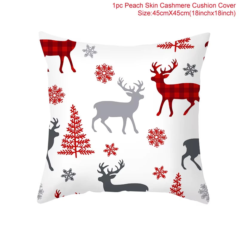 Merry Christmas Cushion Cover Christmas Decorations for Home 2022 Cristmas Ornament Pillow Case Xmas Navidad Gifts New Year 2023