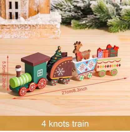 Christmas Train Merry Christmas Decorations for Home 2024 Cristmas Wooden Ornament Xmas Navidad Noel Gifts New Year 2025