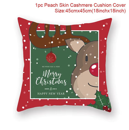 Merry Christmas Cushion Cover Christmas Decorations for Home 2022 Cristmas Ornament Pillow Case Xmas Navidad Gifts New Year 2023