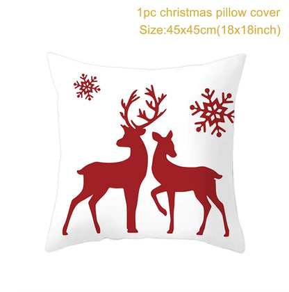 Merry Christmas Cushion Cover Christmas Decorations for Home 2022 Cristmas Ornament Pillow Case Xmas Navidad Gifts New Year 2023