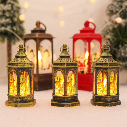 Merry Christmas Lantern Light Ornament Christmas Decorations for Home 2024 Navidad Cristmas Table Decor Xmas Gifts New Year 2025
