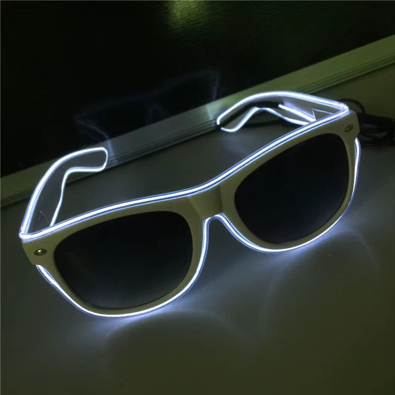 LED Glow Glasses Fashion Neon Light up Glow Rave Costume Party Bright Sunglasses Easter Party Supplies