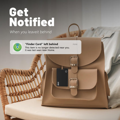 Owill 2mm Slim Wallet Tracker Card - IP68 Wireless Rechargeable Air Smart Tag Compatible with Apple Find My App for Luggage and Suitcases (iOS Only)