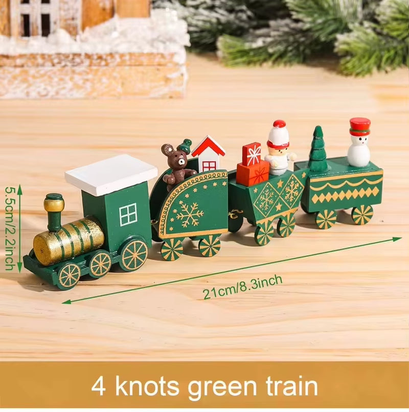 Christmas Train Merry Christmas Decorations for Home 2024 Cristmas Wooden Ornament Xmas Navidad Noel Gifts New Year 2025