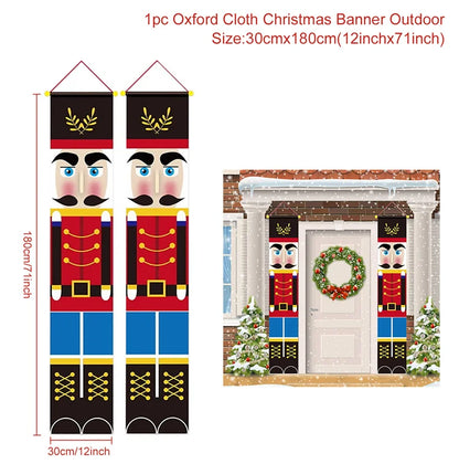 Christmas Door Banner Porch Sign Christmas Decoration for Home Christmas Pendant Merry Christmas Ornaments 2022 Navidad
