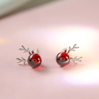 New Creative Christmas Ornaments Stylish Christmas Elk Crystal Deer Stud Earrings Women Fashion Jewelry Gift Christmas Ornaments