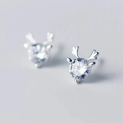 New Creative Christmas Ornaments Stylish Christmas Elk Crystal Deer Stud Earrings Women Fashion Jewelry Gift Christmas Ornaments