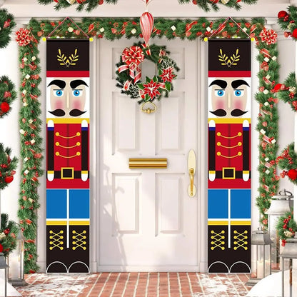Christmas Door Banner Porch Sign Christmas Decoration for Home Christmas Pendant Merry Christmas Ornaments 2022 Navidad