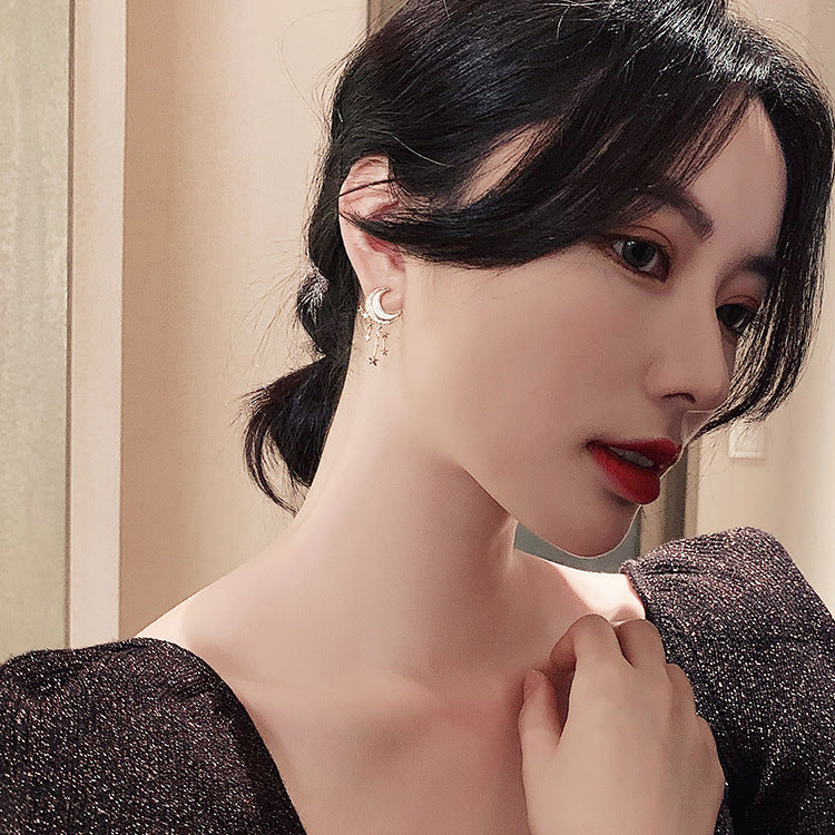 Shinny Half Moon Shape Ear Rings