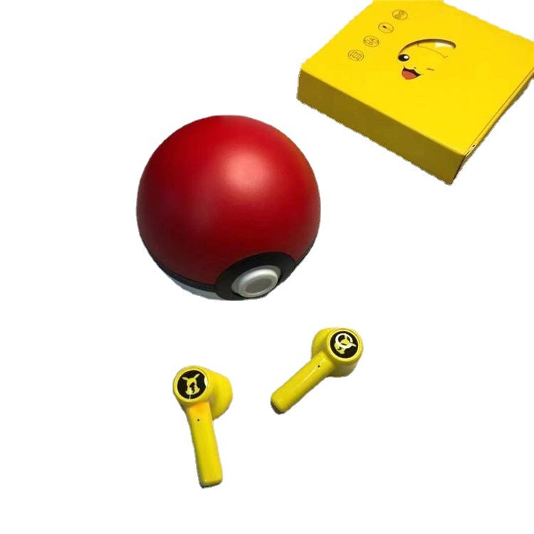 Pokemeng Pikachu Real Wireless Bluetooth Headset Elf Ball Holiday Gift Cartoon Earplugs TWS Mai For Boys And Girls