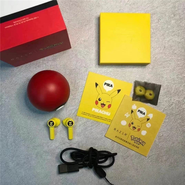 Pokemeng Pikachu Real Wireless Bluetooth Headset Elf Ball Holiday Gift Cartoon Earplugs TWS Mai For Boys And Girls