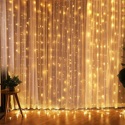 Christmas Lights Curtain Garland 2023 Merry Christmas Decorations for Home Christmas Ornaments Xmas Gifts Navidad New Year 2024