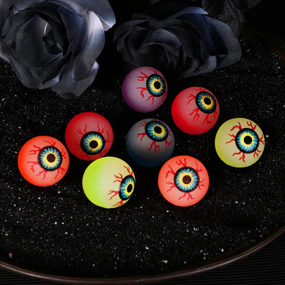 10Pcs 27-32Mm Glow in the Dark Halloween Bouncy Balls Horror Luminous Bounce Scary Eye Balls Halloween If the Light Is Weak
