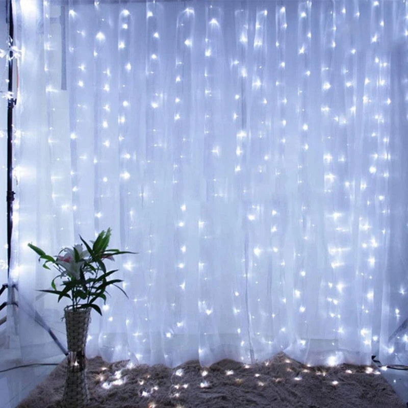 Christmas Lights Curtain Garland 2023 Merry Christmas Decorations for Home Christmas Ornaments Xmas Gifts Navidad New Year 2024