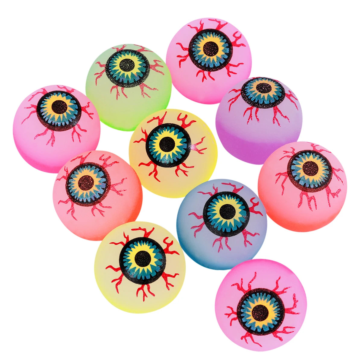 10Pcs 27-32Mm Glow in the Dark Halloween Bouncy Balls Horror Luminous Bounce Scary Eye Balls Halloween If the Light Is Weak